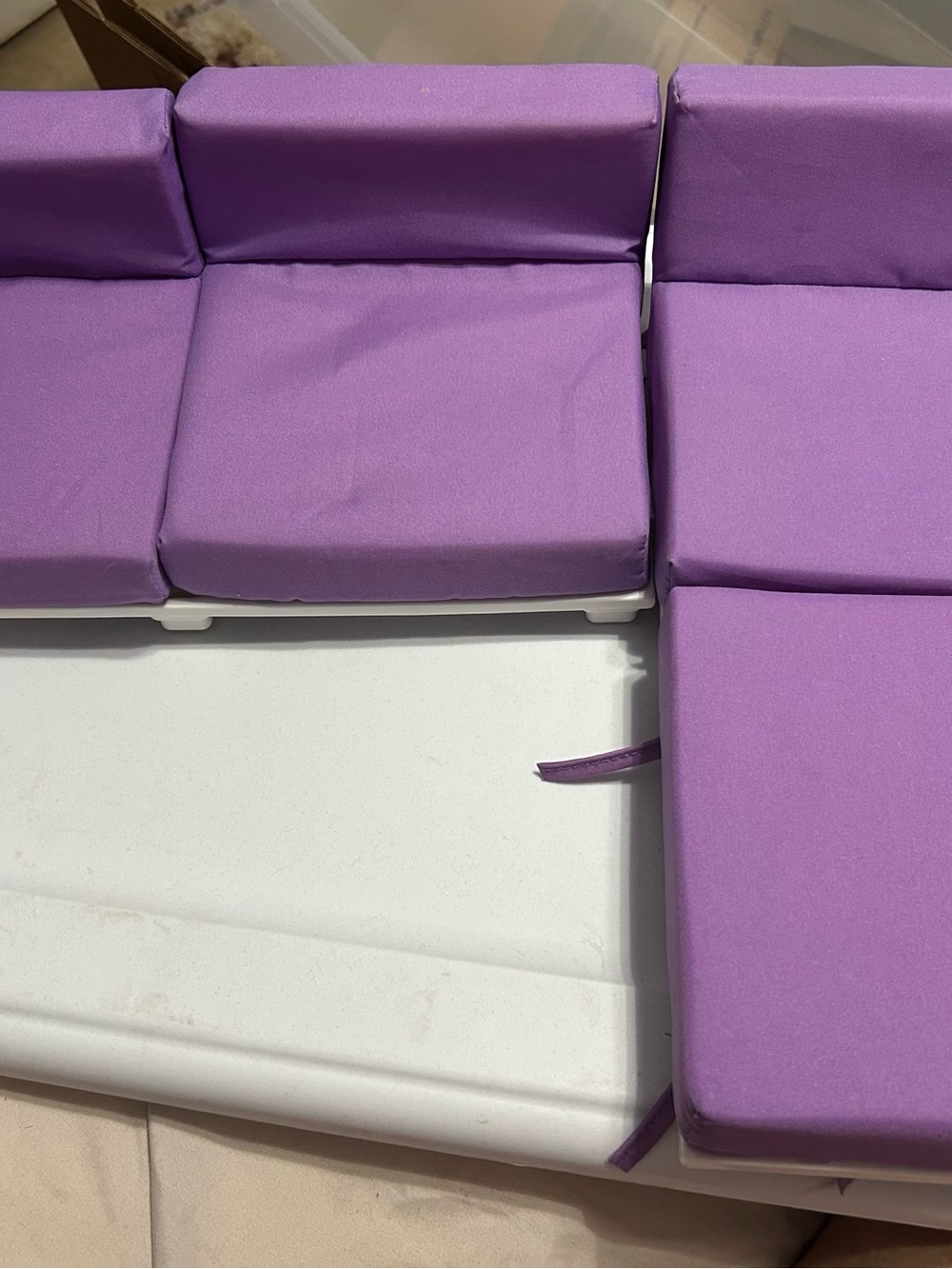 18” vintage American girl sectional couch purple